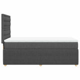 Box Spring Bed with Mattress Dark Grey King Single Fabric - Close-Up Angle