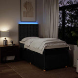 Box Spring Bed with Mattress Black King Single Fabric - Top-Down View