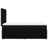 Box Spring Bed with Mattress Black King Single Fabric - Close-Up Angle