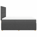 Box Spring Bed with Mattress Dark Grey Double Fabric - Close-Up Angle