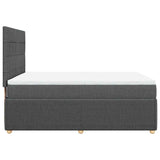 Box Spring Bed with Mattress Dark Grey Double Fabric - Close-Up Angle