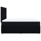 Box Spring Bed with Mattress Black Double Fabric - Close-Up Angle