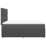 Box Spring Bed with Mattress Dark Grey Double Fabric - Close-Up Angle