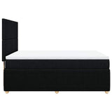 Box Spring Bed with Mattress Black Queen Fabric - Close-Up Angle