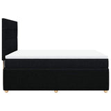 Box Spring Bed with Mattress Black Queen Fabric - Close-Up Angle
