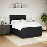 Box Spring Bed with Mattress Black Queen Fabric - 45-Degree Angle