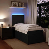 Box Spring Bed with Mattress Black King Single Velvet - Top-Down View