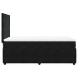Box Spring Bed with Mattress Black King Single Velvet - Close-Up Angle