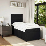 Box Spring Bed with Mattress Black King Single Velvet - 45-Degree Angle