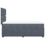 Box Spring Bed with Mattress Dark Grey King Single Velvet - Close-Up Angle
