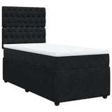 Box Spring Bed with Mattress Black King Single Velvet - Side View