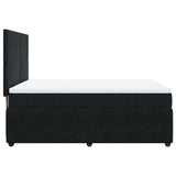 Box Spring Bed with Mattress Black Double Velvet - Close-Up Angle