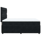 Box Spring Bed with Mattress Black Double Velvet - Close-Up Angle