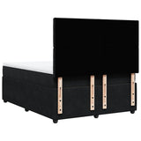 Box Spring Bed with Mattress Black Double Velvet - Low Angle
