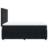 Box Spring Bed with Mattress Black Queen Velvet - Close-Up Angle