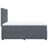 Box Spring Bed with Mattress Dark Grey Queen Velvet - Close-Up Angle