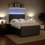 Box Spring Bed with Mattress Dark Grey Queen Velvet - 45-Degree Angle