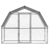 Dog Cage with Roof and Door Silver Galvanised Steel - Top-Down View