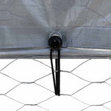 Dog Cage with Roof and Door Silver Galvanised Steel - Close-Up Angle