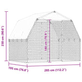 Dog Cage with Roof and Door Silver Galvanised Steel - Low Angle