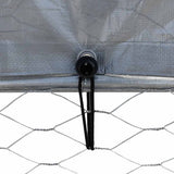 Chicken Cage with Roof and Door Silver Galvanised Steel