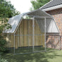 Chicken Cage with Roof and Door Silver Galvanised Steel