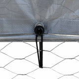 Chicken Cage with Roof and Door Silver Galvanised Steel - Close-Up Angle
