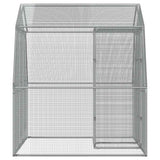 Bird Cage with Door Silver Galvanised Steel - 45-Degree Angle