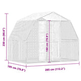 Bird Cage with Door Silver Galvanised Steel - Low Angle