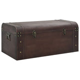 Treasure Chest with Latches Dark Brown 79.5x39.5x39.5 cm Plywood - Front View