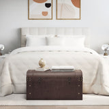 Treasure Chest with Latches Dark Brown 79.5x39.5x39.5 cm Plywood
