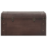 Treasure Chest with Latches Dark Brown 79.5x39.5x39.5 cm Plywood - 45-Degree Angle