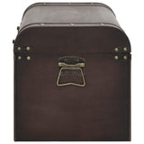 Treasure Chest with Latches Dark Brown 79.5x39.5x39.5 cm Plywood - Rear View