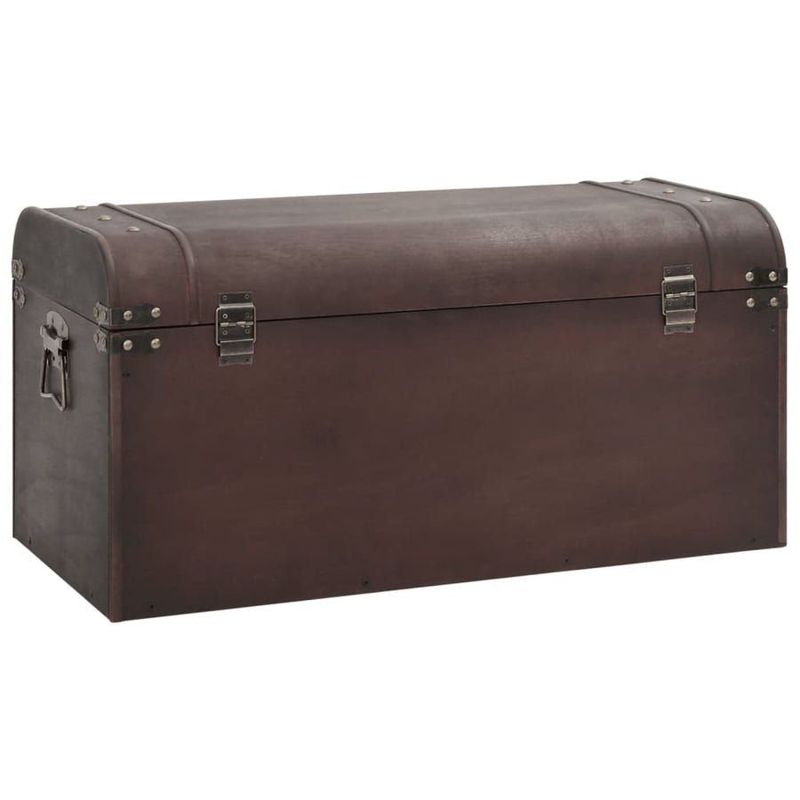 Treasure Chest with Latches Dark Brown 79.5x39.5x39.5 cm Plywood