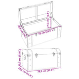 Treasure Chest with Latches Dark Brown 79.5x39.5x39.5 cm Plywood - Extra Image