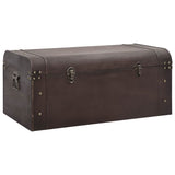 Treasure Chest with Latches Dark Brown 90x50x39.5 cm Plywood - Front View