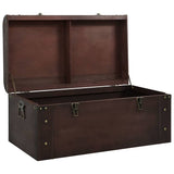 Treasure Chest with Latches Dark Brown 90x50x39.5 cm Plywood - Top-Down View