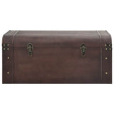Treasure Chest with Latches Dark Brown 90x50x39.5 cm Plywood - 45-Degree Angle