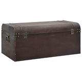 Treasure Chest with Latches Dark Brown 90x50x39.5 cm Plywood - Close-Up Angle