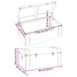 Treasure Chest with Latches Dark Brown 90x50x39.5 cm Plywood