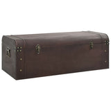 Treasure Chest with Latches Dark Brown 110x50x39.5 cm Plywood - Front View
