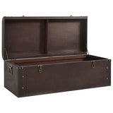 Treasure Chest with Latches Dark Brown 110x50x39.5 cm Plywood - Top-Down View