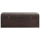 Treasure Chest with Latches Dark Brown 110x50x39.5 cm Plywood - 45-Degree Angle