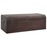 Treasure Chest with Latches Dark Brown 110x50x39.5 cm Plywood - Close-Up Angle