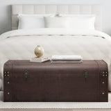 Treasure Chest with Latches Dark Brown 110x50x39.5 cm Plywood