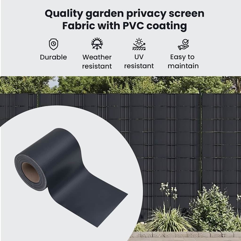 Garden Privacy Screens 2 pcs Dark Grey 35 x 0,19 m PVC