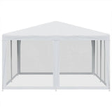 Party Tent with 8 Mesh Sidewalls White 4x4 m HDPE - Top-Down View