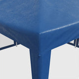 Party Tent with 8 Mesh Sidewalls Blue 4x4 m HDPE - Close-Up Angle