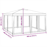 Party Tent with 8 Mesh Sidewalls Blue 4x4 m HDPE