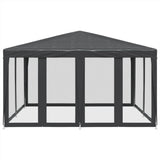 Party Tent with 8 Mesh Sidewalls Anthracite 4x4 m HDPE